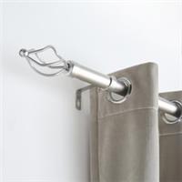 OHS 120-200cm Curtain Pole Extendable Metal 28mm Ball Trumpet Twist Finnials