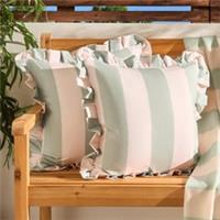 OHS Stripe Garden Cushion Covers 2 Pack Water Resistant Outdoor Indoor