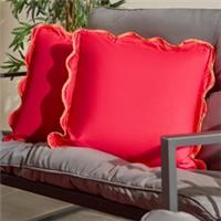 OHS Scalloped Garden Cushion Covers 2 Pack Water Resistant Outdoor Indoor
