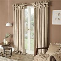 OHS Velvet Eyelet Curtains Bow Decor 2 Pair Of Ready Made Luxury Thick Ring Top