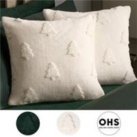 Winter Tree Cushion Covers 2/4 Sherpa Fleece Filled Plump Pads Christmas Home