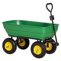 Outsunny 125L Garden Cart Trolley Dump Wheelbarrow Trailer Truck 4 Wheels Green