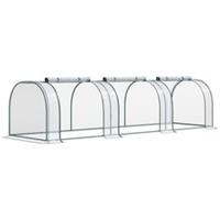 Outsunny Tunnel Greenhouse Steel Frame for Garden Backyard w/ Zipper Doors