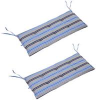 Outsunny 2 Pieces Replacement Cushions for Garden Bench, with Strips, Blue