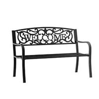 Outsunny Garden Bench Double Seat Park Steel Chair Garden Outdoor Metal Patio