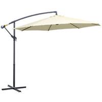 Outsunny 3(m) Cantilever Parasol Banana Umbrella w/ Crank & Tilt, Beige