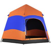 Outsunny 4 Person Pop Up Tent Camping Festival Hiking Shelter Family Orange&Blue