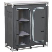 Outsunny Outdoor Aluminum 3-shelf Camping Cupboard Kitchen Station Cook Table