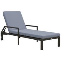 Outsunny Rattan Wicker Chaise Sun Lounger Garden w/ Adjustable Backrest & Wheels