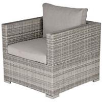 Outsunny Single Wicker Furniture Sofa Chair w/ Padded Cushion for Garden Balcony