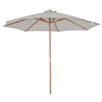 Outsunny 3(m) Wooden Garden Parasol Sun Shade Outdoor Umbrella Canopy Grey