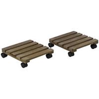 Outsunny 2 Pack Plant Stand with Wheels Flowerpot Holder Indoor & Outdoor Use