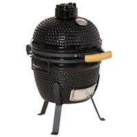 Charcoal Grill Cast Iron BBQ Cooking Smoker Standing Smoker Heat Control Black