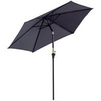 Outsunny 2.6M Patio Umbrella Parasol Sun Shade Garden Aluminium Grey