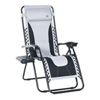 Outsunny Zero Gravity Lounger Folding Recliner Chair w/ Cup Holder Grey