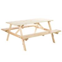 Outsunny 5.8FT Outdoor Wooden Picnic Table Bench Garden Patio Pub Chair 6 Seats