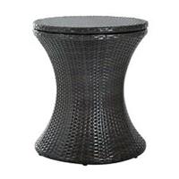 Outsunny Rattan Ice Bucket Activity Bar Cooler Table Brown Outdoor Patio
