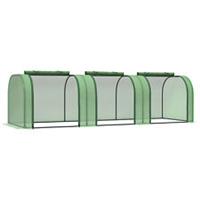 Outsunny Tunnel Greenhouse Steel Frame for Garden w/ Zipper Doors