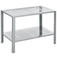 Outsunny 2-Tier Plant Stand Storage Organizer Steel Display Shelf for Patio