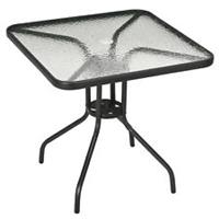 Outsunny Square Patio Table, Glass Top Garden Dining Table 76 x 76cm