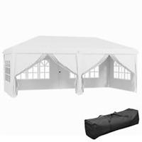 Outsunny 3 x 6m Pop Up Gazebo Height Adjustable Party Tent w/ Storage Bag Black