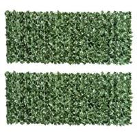 Outsunny 2 PCs Artificial Leaf Hedge Privacy Screen Roll Garden Fence 1m x 2.4m