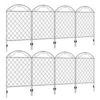Outsunny 4PCs Decorative Garden Fencing 43in x 23ft Metal Border Edging