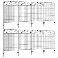 Outsunny Decorative Garden Fencing 8PCs 43in x 23ft Metal Border Edging