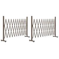 Outsunny Set of 2 Aluminium Alloy Garden Fence Foldable Picket Fence, Brown
