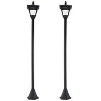 Outsunny 2 Pcs Outdoor Garden Solar Light with Base Freestanding Energy-saving