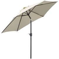 Outsunny 2.6M Patio Umbrella Parasol Sun Shade Garden Aluminium Cream White