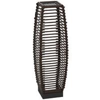 Outsunny Rattan Solar Floor Lamp w/ Auto On/Off LED Light for Porch, Yard, Brown