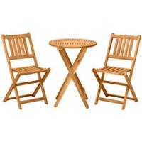 Outsunny Folding Patio Bistro Set of 3 Dining Table Set with 2 Foldable Chairs