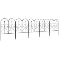 Outsunny 5PCs Decorative Garden Fencing 32in x 10ft Metal Border Edging