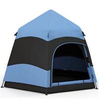 Outsunny 4 Person Camping Tent Festival Hiking Shelter, Blue