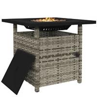 Outsunny 50,000 BTU Rattan Fire Pits for Garden, Fire Pit Table, Grey