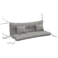 Outsunny Outdoor Back and Seat Cushion with Pillows, NO SWING, Light Grey