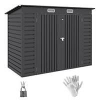 Outsunny 8 x 4FT Metal Garden Storage Shed with Double Doors, Grey