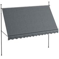 Outsunny 3.5 x 1.2m Freestanding Retractable Awning, Non-Screw Garden Awning
