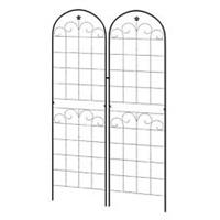 Outsunny Set of 2 Metal Trellis for Climbing Plants, Floral Design, 50 x 180cm