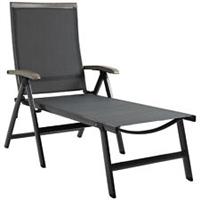 Outsunny Outdoor Folding Sun Lounger w/ Adjustable Backrest and Aluminium