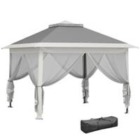 Outsunny Pop Up Gazebo Height Adjustable Canopy Tent w/ Carrying Bag, Dark Grey