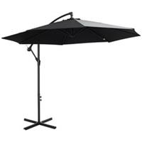Outsunny 3(m) Garden Banana Parasol Cantilever Umbrella w/Crank& Base, Black
