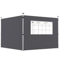 Outsunny Gazebo Replacement Exchangeable Wall Panels w/ Window, Dark Grey