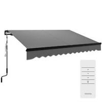 Outsunny 3 x 2.5m Electric Awning with LED Light and Remote Controller Grey