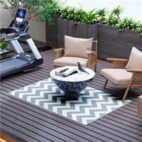 Outsunny Outdoor Rug, 1.2 x 1.8m Patio Floor Mat, Grey & White