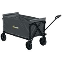 Outsunny 120L Folding Collapsible Wagon with Adjustable Handle, Grey