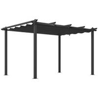 Outsunny 3 x 4m Aluminium Pergola with Retractable Roof, Garden Gazebo Canopy