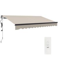 Outsunny 3.5 x 3(m) Electric Retractable Awning w/ Aluminium Frame Beige