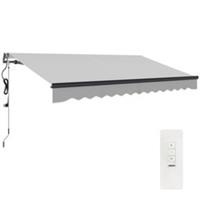Outsunny 3.5 x 3(m) Electric Retractable Awning Aluminium Frame Light Grey